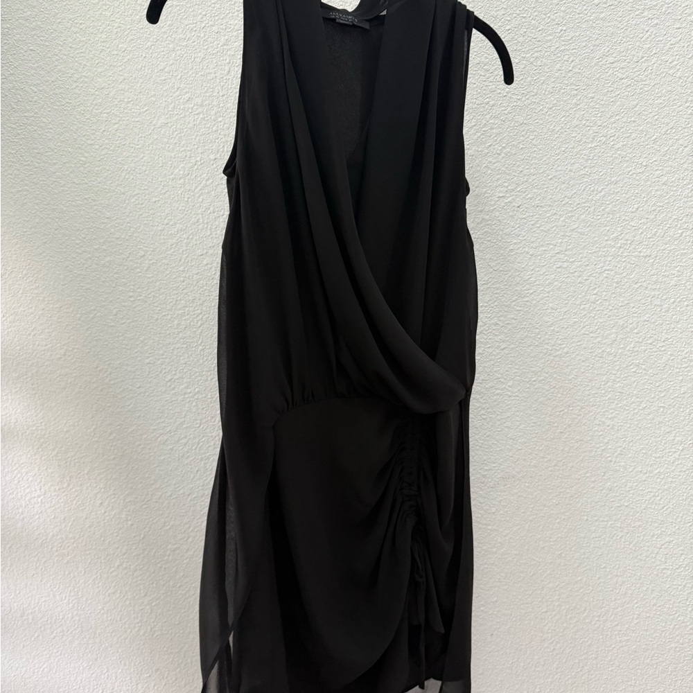 All Saints Black Asymmetrical Dress